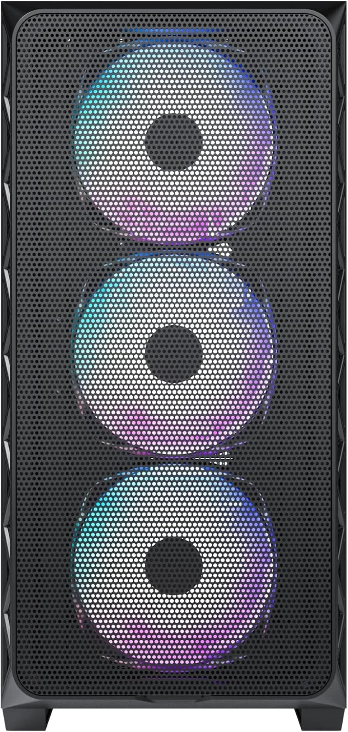 کیس مید تاور Montech AIR 903 MAX, E-ATX، جریان هوای بالا، 3 عدد فن 140mm ARGB PWM و 1 عدد فن 140mm PWM از پیش نصب شده، پنل جانبی شیشه حرارت دیده، پنل جلویی مشبک، Type-C، پشتیبانی از کارت گرافیک 4090، مشکی
