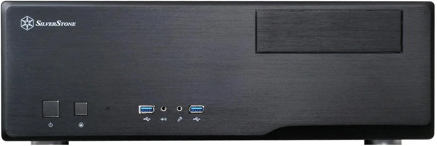 کیس کامپیوتر Micro ATX HTPC آلومینیومی/فولادی SilverStone Technology SST-GD05B-3.0-USA USB3.0 با 2 پورت USB 3.0 در پنل جلویی، رنگ مشکی مدل GD05B-3.0-USA