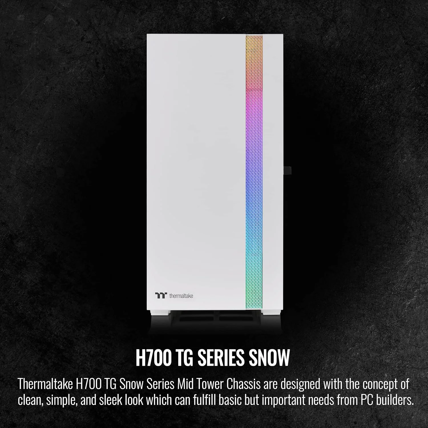 کیس کامپیوتر Thermaltake H700 TG Snow Mid Tower ARGB با شیشه حرارت دیده مدل CA-1Y1-00M6WN-00