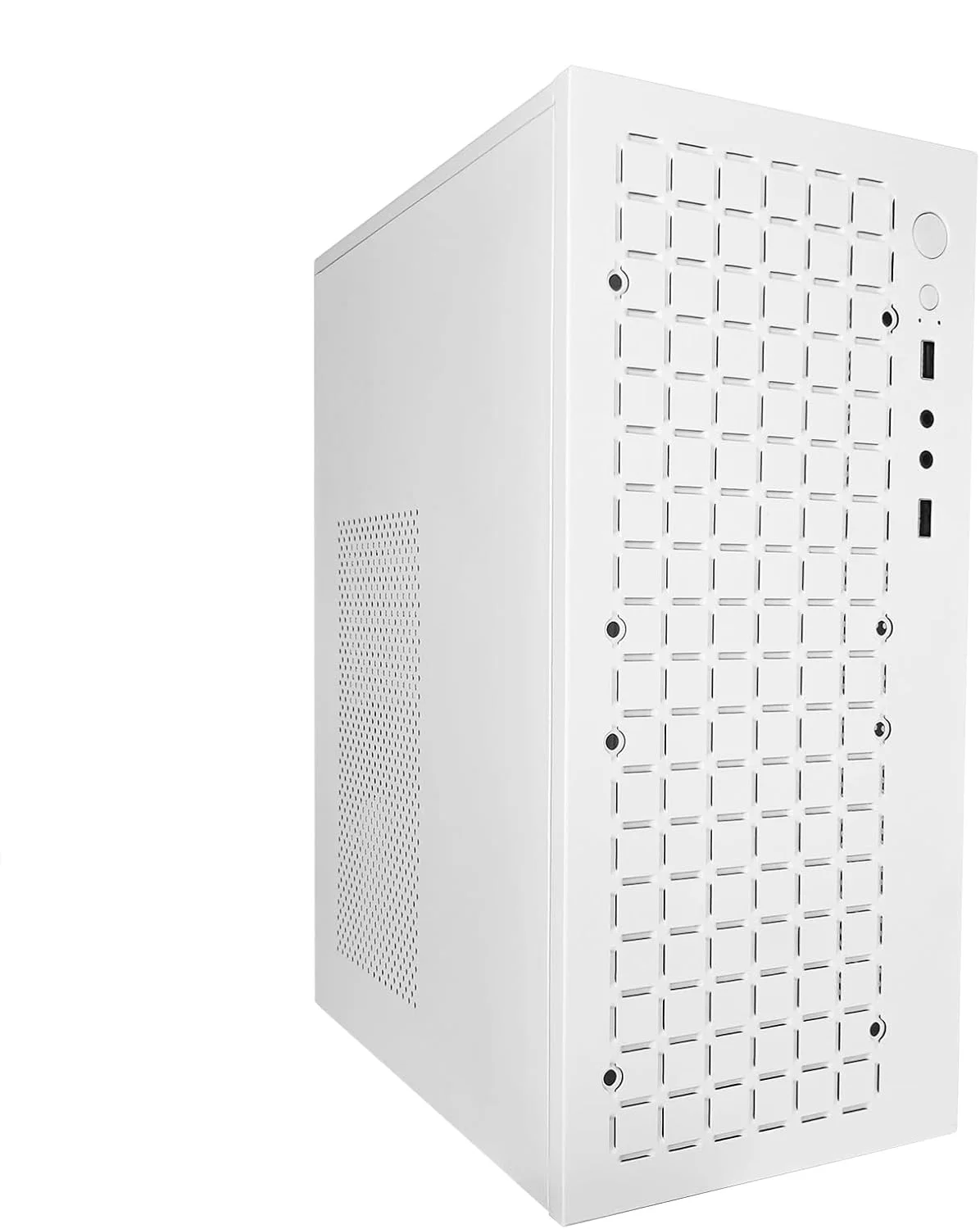 کیس کامپیوتر V600 Micro ATX با جریان هوای بالا - پشتیبانی از MATX، Mini-ITX - دارای USB3.0، سازگاری با هارد دیسک 3.5 اینچی - ایده آل برای بازی (سفید)