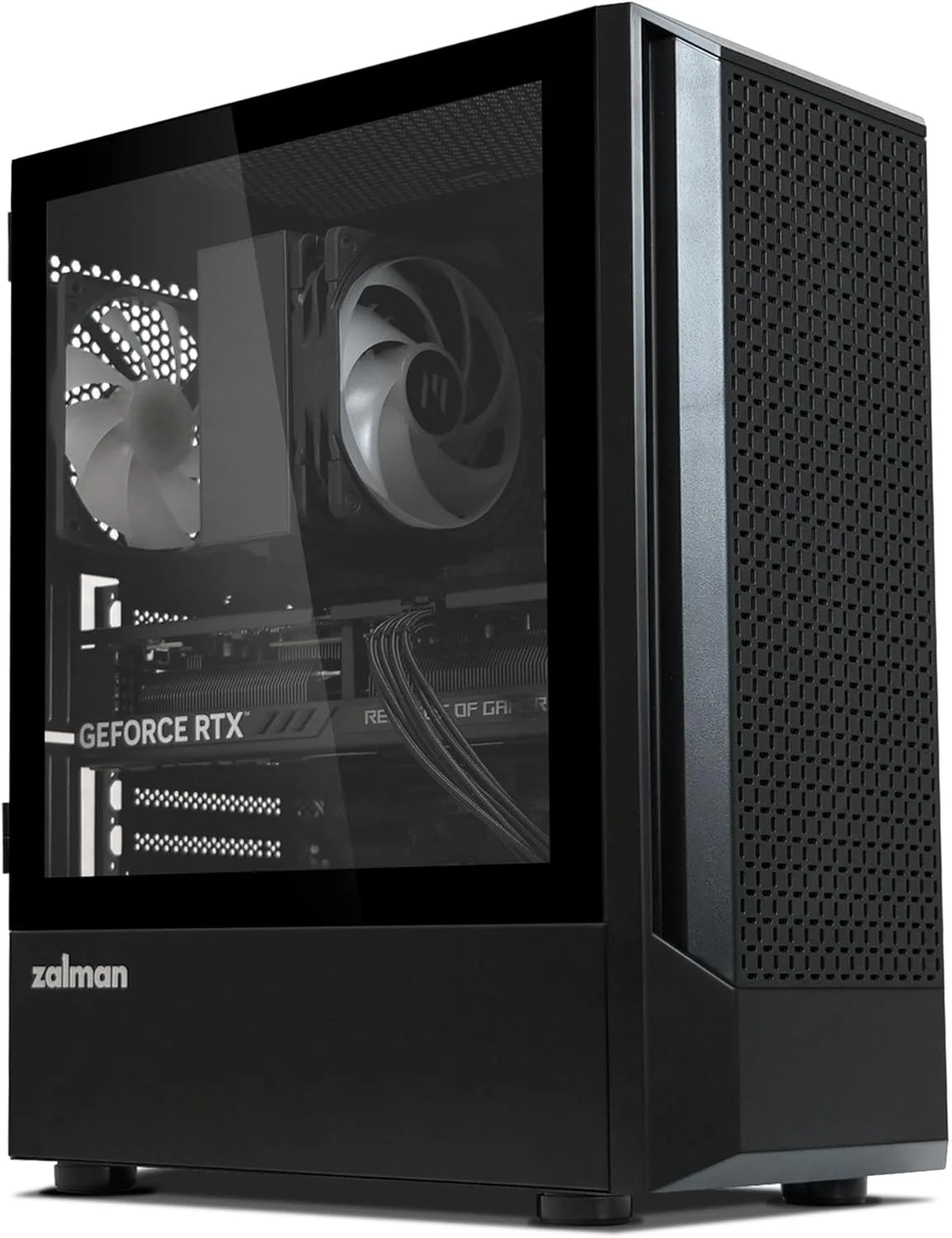 کیس کامپیوتر مید تاور ATX زالمن FIT، شامل 4 فن ARGB، درب شیشه ای حرارت دیده لولایی، پشتیبانی از مادربرد ATX، کارت گرافیک 325 میلی متری، رادیاتور 360 میلی متری، USB 3.0، شاسی گیمینگ RGB با جریان هوای بالا، مشکی