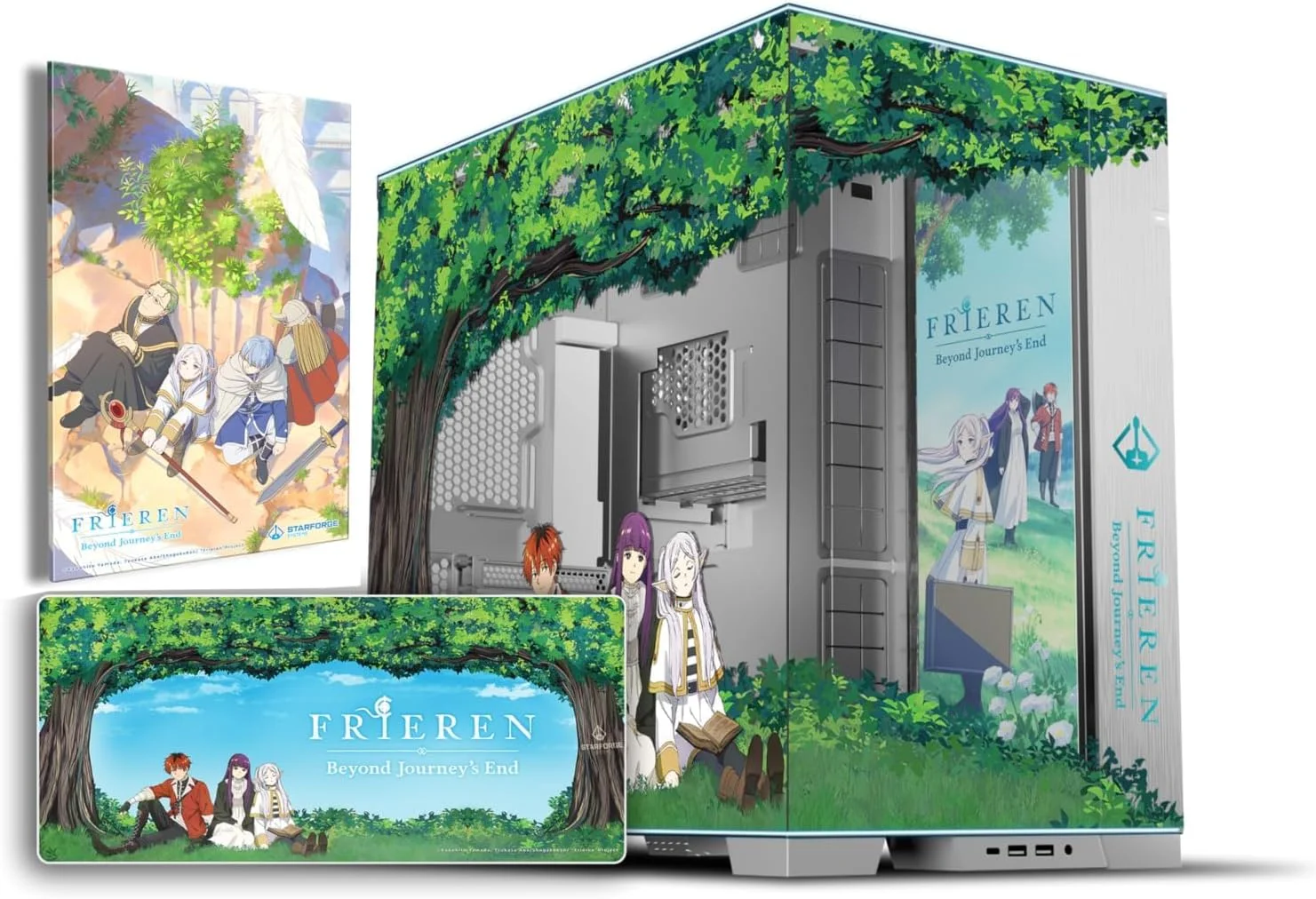 کیس کامپیوتر Frieren: Beyond Journey’s End - کیس Lian Li O11 Dynamic EVO RGB E‑ATX/ATX/mATX PC Tower - با طرح هنری برجسته و چاپ UV