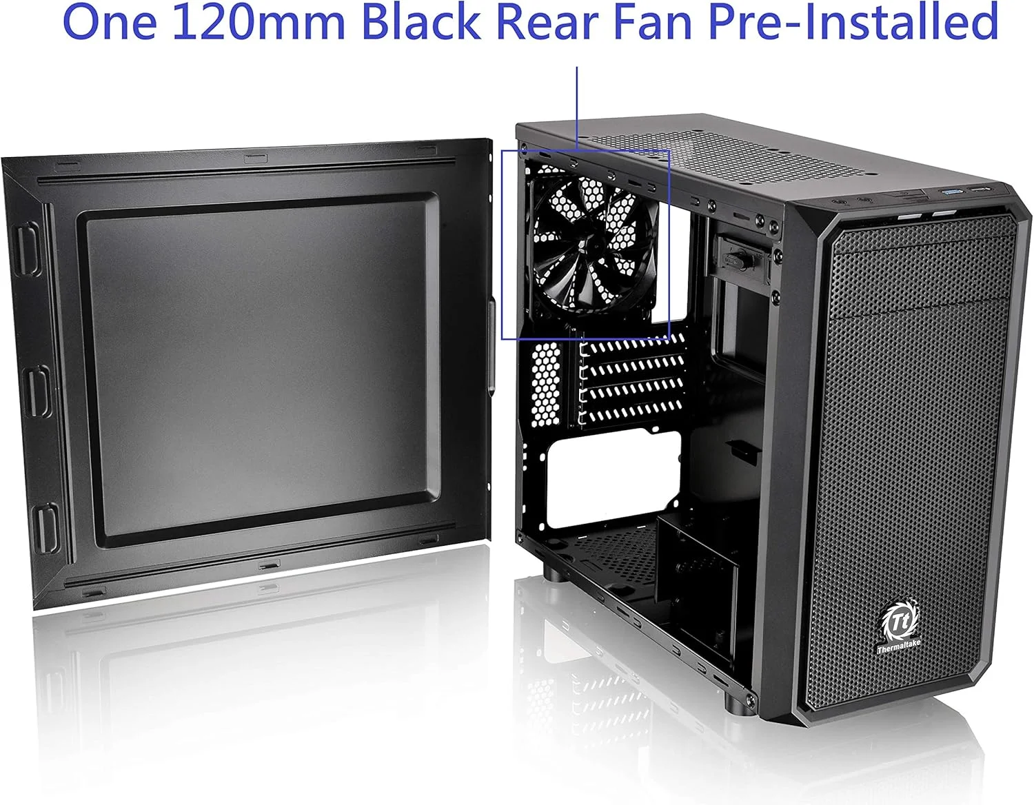 کیس کامپیوتر Thermaltake Versa H15 Micro ATX Mini Tower با یک فن 120 میلی‌متری از پیش نصب‌شده در عقب CA-1D4-00S1NN-A0