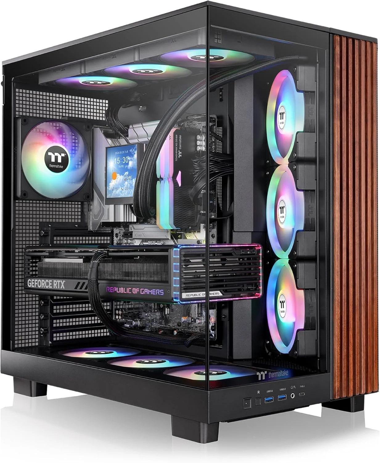 Thermaltake View 380 XL WS ARGB; شاسی Mid Tower; تریم چوبی جانبی; شامل 4 عدد فن 120mm ARGB Lite; فضای نصب کارت گرافیک تا 420mm; پشتیبانی از ATX/mATX/mITX; پشتیبانی از کانکتور مخفی; Dual Chamber; مشکی; CA-11E-00M1WN-WS Thermaltake View 380 XL WS ARGB; شاسی Mid Tower; تریم چوبی جانبی; شامل 4 عدد فن 120mm ARGB Lite; فضای نصب کارت گرافیک تا 420mm; پشتیبانی از ATX/mATX/mITX; پشتیبانی از کانکتور مخفی; Dual Chamber; مشکی; CA-11E-00M1WN-WS