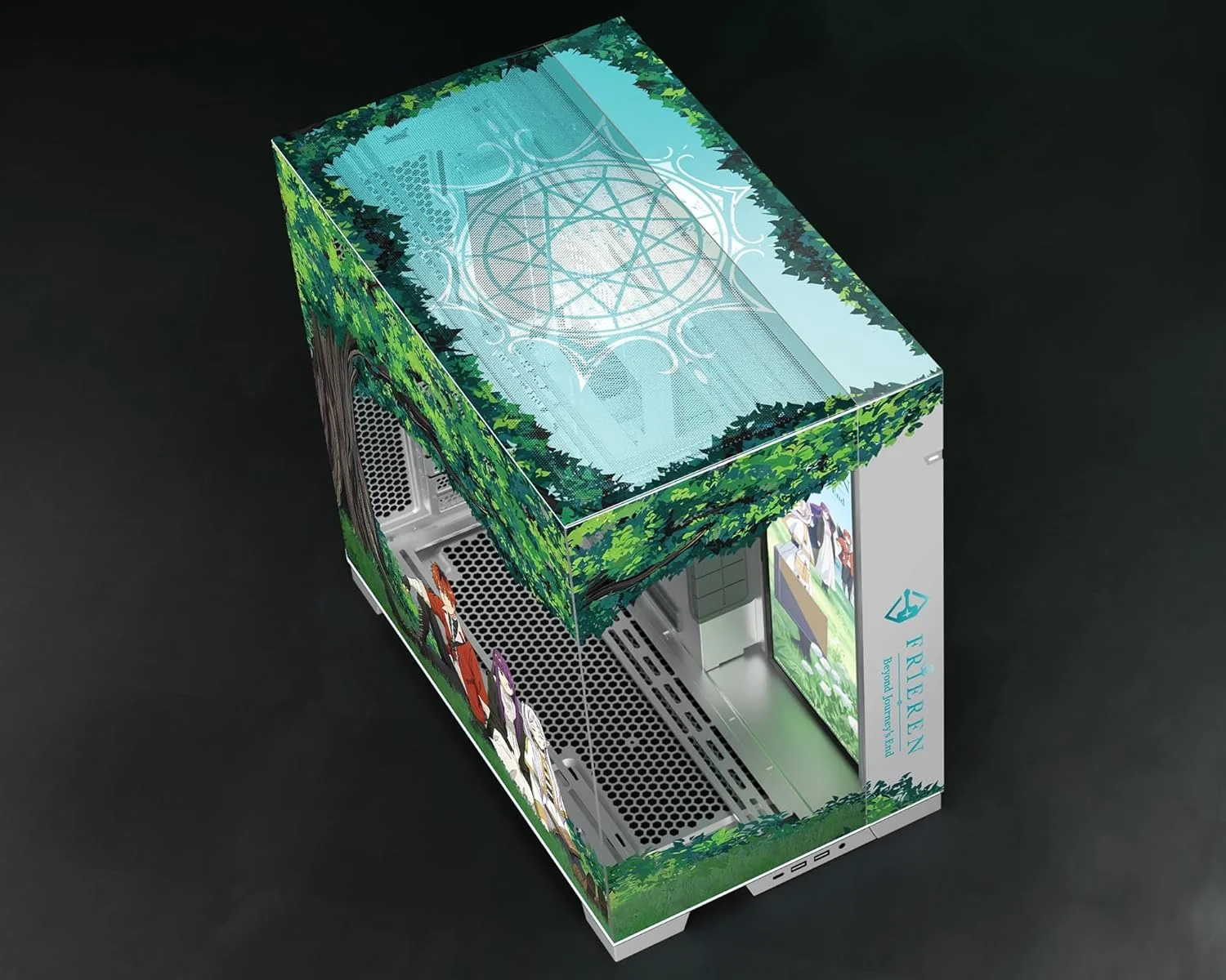 کیس کامپیوتر Frieren: Beyond Journey’s End - کیس Lian Li O11 Dynamic EVO RGB E‑ATX/ATX/mATX PC Tower - با طرح هنری برجسته و چاپ UV