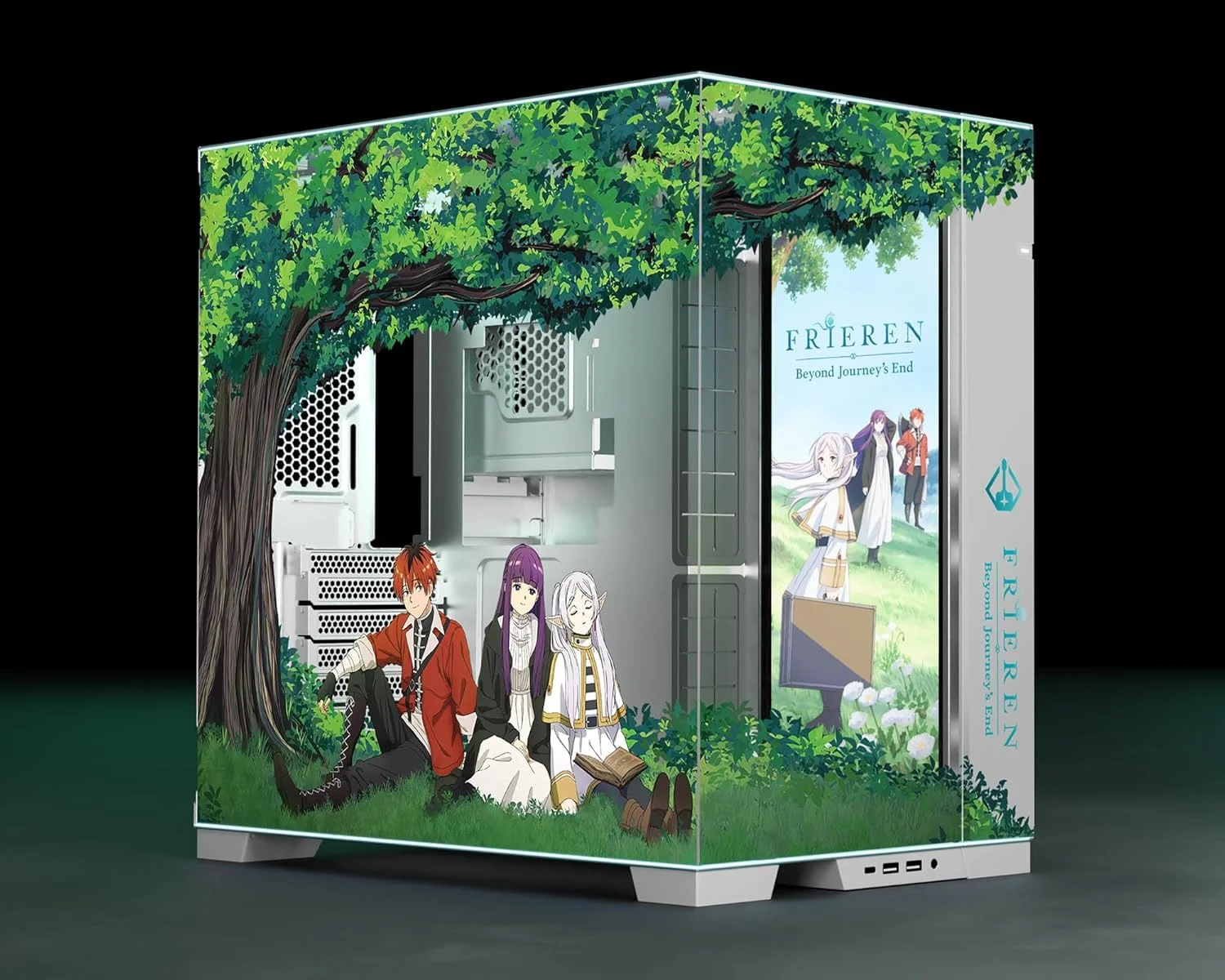 کیس کامپیوتر Frieren: Beyond Journey’s End - کیس Lian Li O11 Dynamic EVO RGB E‑ATX/ATX/mATX PC Tower - با طرح هنری برجسته و چاپ UV