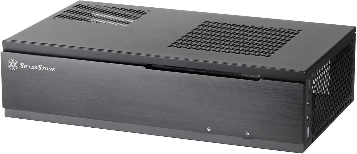 کیس کامپیوتر Silverstone Tek ML06B بدنه فولادی 0.8 میلی‌متری Mini-ITX مدیا سنتر/HTPC با پنل جلویی آلومینیومی