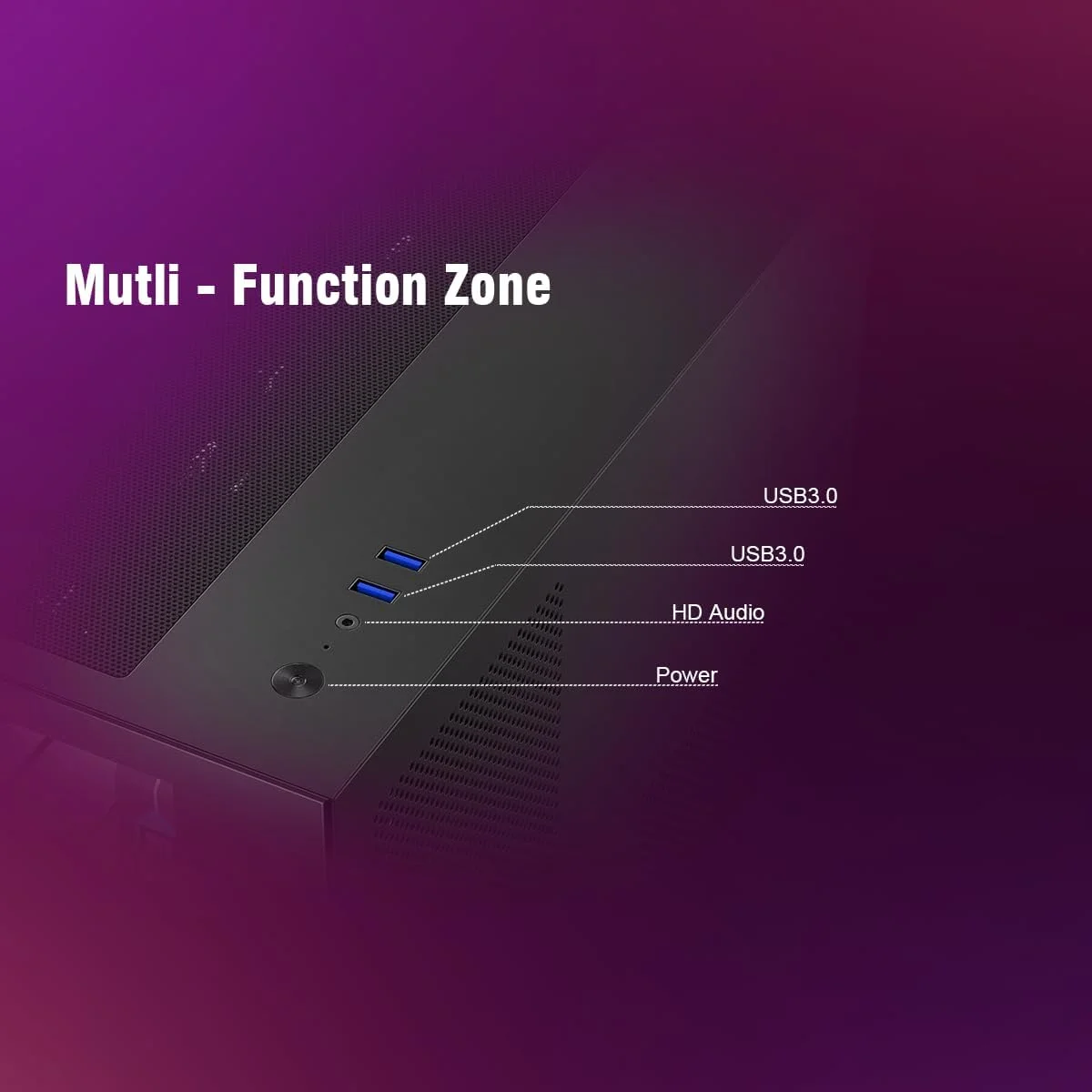 کیس کامپیوتر مینی تاور RUIX OV502 M-ATX، دارای 3 فن 120 میلی‌متری Prism ARGB PWM از پیش نصب شده، پنل شیشه‌ای حرارت دیده پانوراما 180 درجه، پورت‌های USB 3.0، کیس کامپیوتر گیمینگ جمع و جور با جریان هوای بالا - مشکی