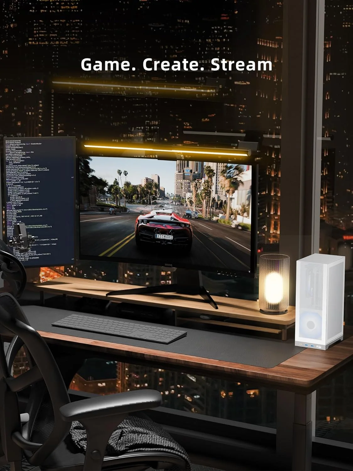 کیس کامپیوتر مینی ITX مش L300 - شاسی گیمینگ فشرده 8.5 لیتری، پایه کارت گرافیک عمودی تا 325 میلی متر، آداپتور منبع تغذیه SFX/SFX-L، مدیریت کابل، فن دوگانه 120 میلی متری، کابل PCIe 4.0 و DP 1.4 شامل می شود، سفید