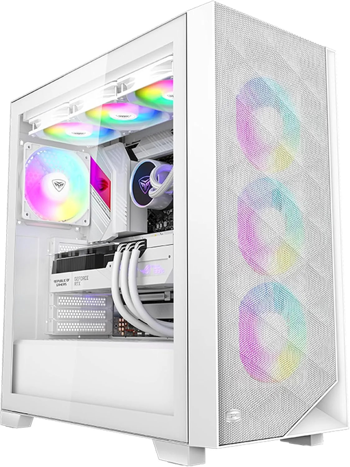کیس کامپیوتر PCCOOLER CPS C3D510 ATX Mid Tower با جریان هوای بالا، مناسب برای M-ATX/ITX و دارای 3 فن ARGB، پشتیبانی از رادیاتور 360 میلی‌متری و کارت گرافیک 390 میلی‌متری، خنک‌کننده بادی 170 میلی‌متری