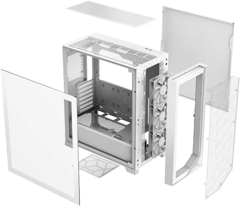 کیس کامپیوتر PCCOOLER CPS C3D510 ATX Mid Tower با جریان هوای بالا، مناسب برای M-ATX/ITX و دارای 3 فن ARGB، پشتیبانی از رادیاتور 360 میلی‌متری و کارت گرافیک 390 میلی‌متری، خنک‌کننده بادی 170 میلی‌متری