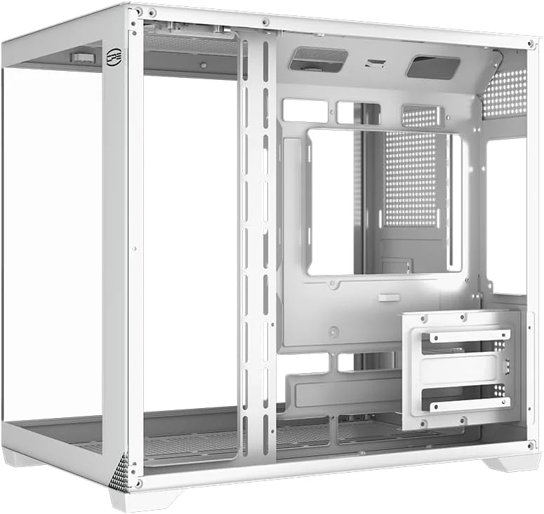 کیس کامپیوتر PCCOOLER مدل ATX Mid Tower، شیشه حرارت دیده و پنل جلویی مشبک، جریان هوای بالا، پشتیبانی از E-ATX/ATX/Micro-ATX/ITX، پشتیبانی از رادیاتور 360 میلی‌متری، طراحی بدون نیاز به ابزار - سفید (C3T700 بدون فن)