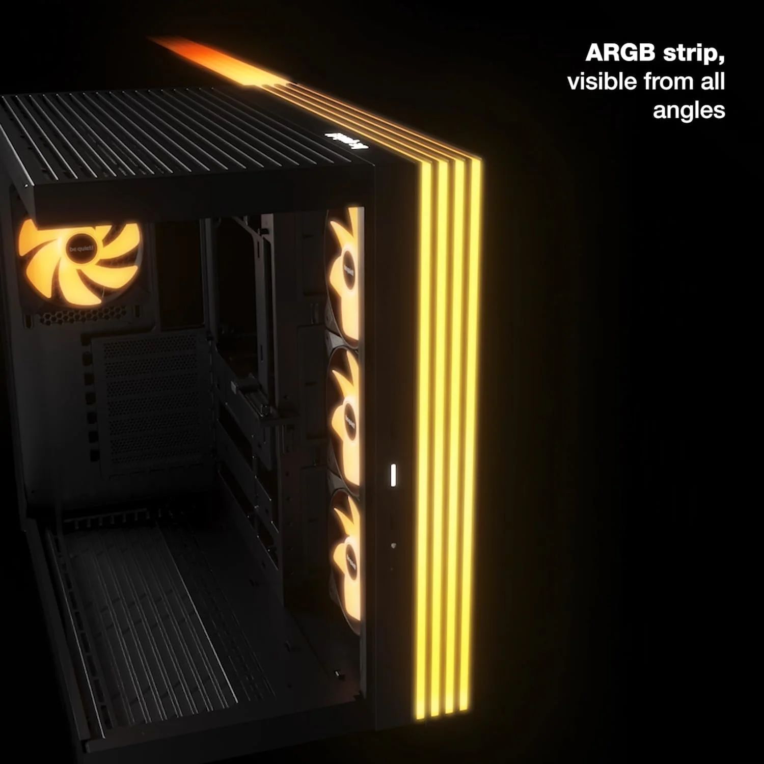 کیس کامپیوتر بی کوایت! مدل Light Base 600 DX Black | پنل جلویی و جانبی تمام شیشه ای | محفظه دوگانه | نوار LED ARGB | چیدمان معکوس و افقی قابل تنظیم | BGW65