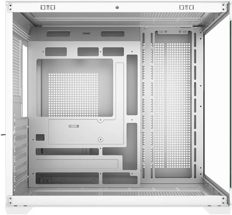 کیس کامپیوتر PCCOOLER مدل ATX Mid Tower، شیشه حرارت دیده و پنل جلویی مشبک، جریان هوای بالا، پشتیبانی از E-ATX/ATX/Micro-ATX/ITX، پشتیبانی از رادیاتور 360 میلی‌متری، طراحی بدون نیاز به ابزار - سفید (C3T700 بدون فن)