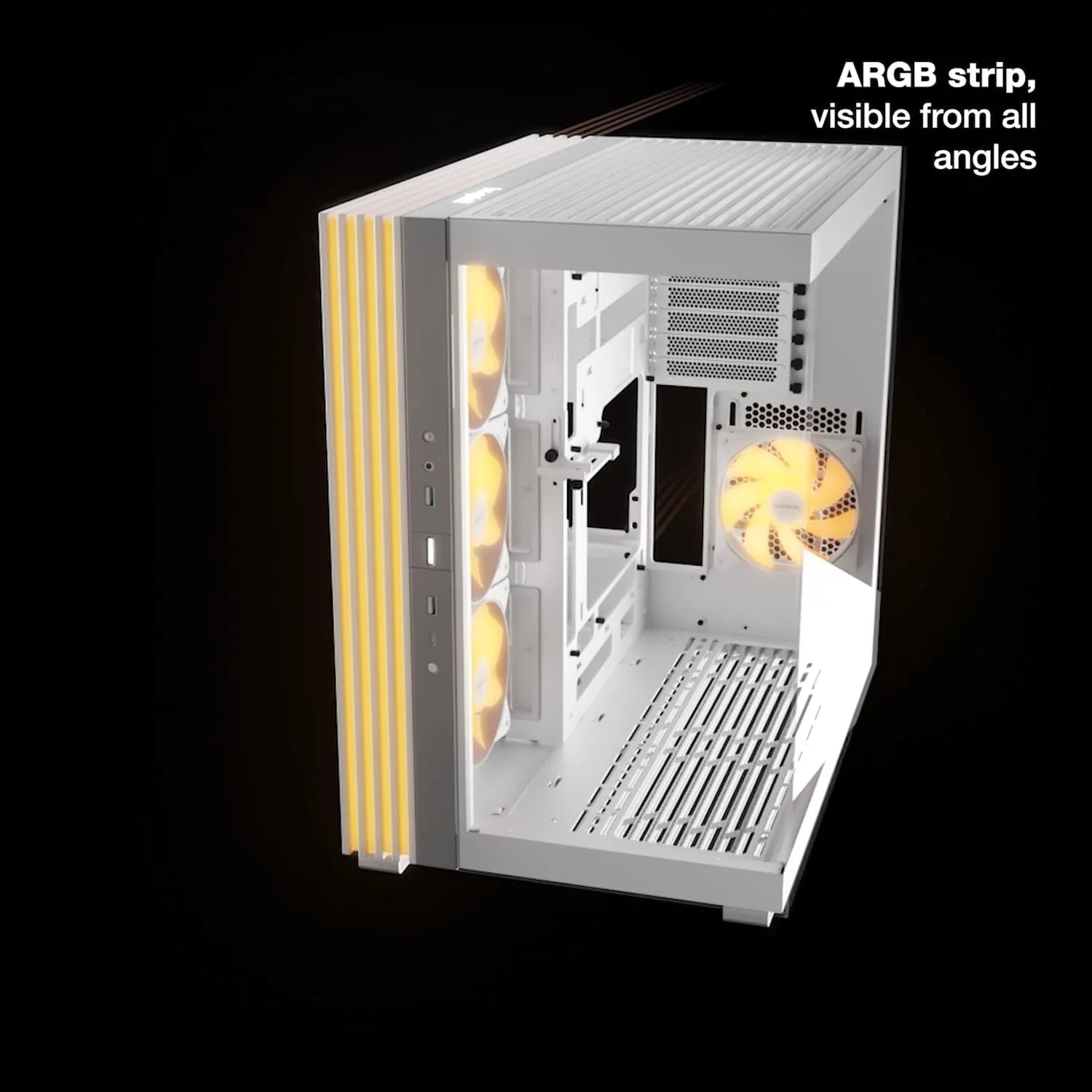 کیس کامپیوتر بی کوایت! مدل Light Base 600 DX Black | پنل جلویی و جانبی تمام شیشه ای | محفظه دوگانه | نوار LED ARGB | چیدمان معکوس و افقی قابل تنظیم | BGW65