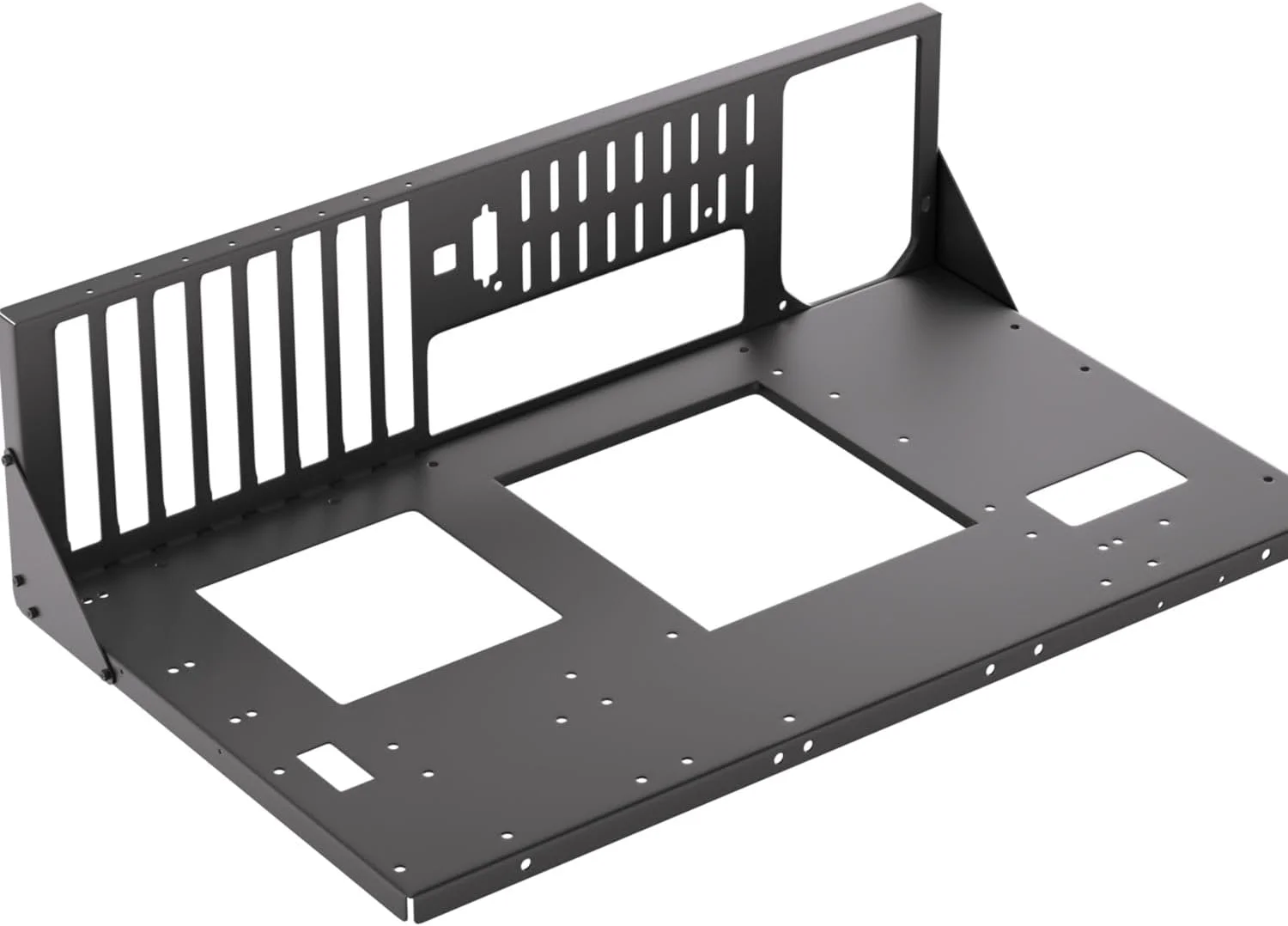 کیس کامپیوتر JOYJOM با طراحی باز، کیس کامپیوتر ATX با فریم باز، رک کیس کامپیوتر DIY برای مادربردهای ATX MATX ITX، آلیاژ فولادی مشکی