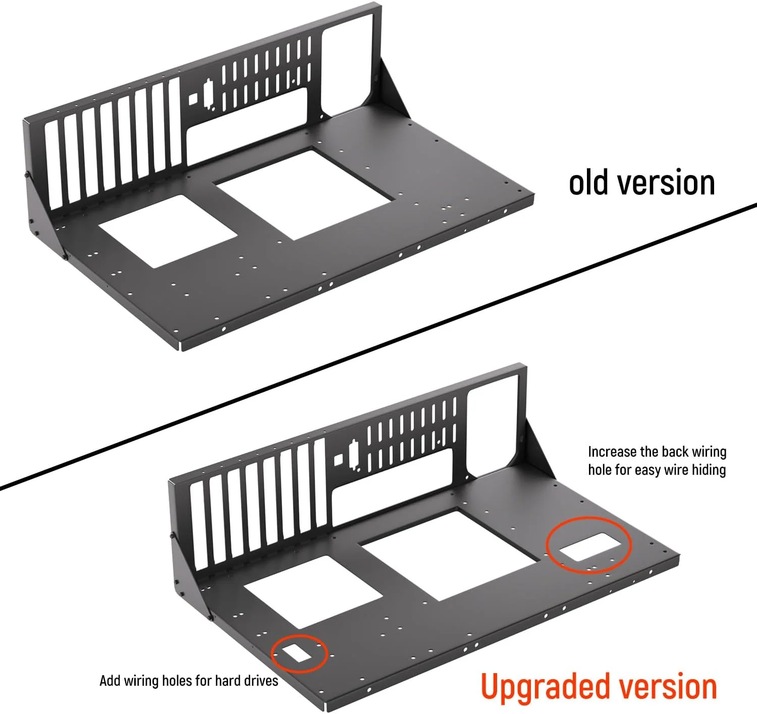 کیس کامپیوتر JOYJOM با طراحی باز، کیس کامپیوتر ATX با فریم باز، رک کیس کامپیوتر DIY برای مادربردهای ATX MATX ITX، آلیاژ فولادی مشکی