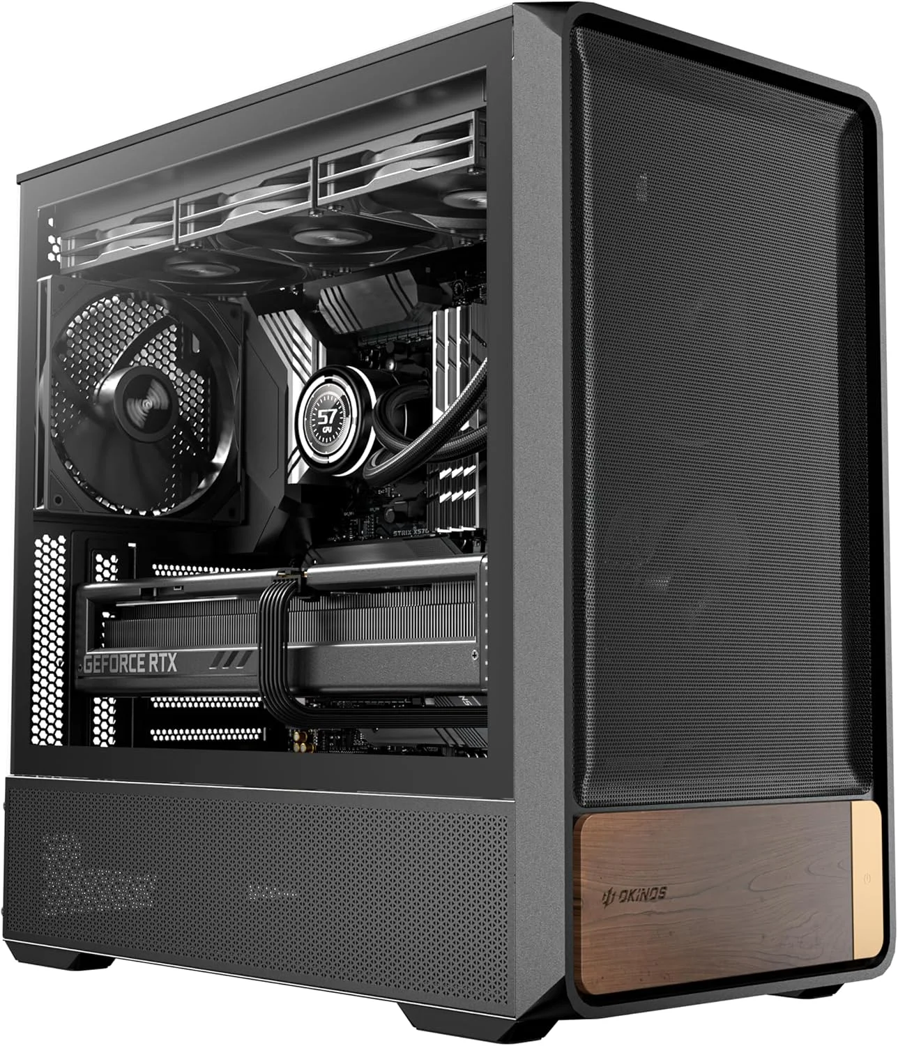 کیس ATX چوبی گردوی اصل Air Cross، با فن PWM 3×140 میلیمتری و فن PWM معکوس 2x120 میلیمتری از پیش نصب شده، پنلهای مشبک بهینه شده برای جریان هوا، سازگار با مادربرد اتصال پشتی، کیس Mid Tower PC، Type C کیس ATX چوبی گردوی اصل Air Cross، با فن PWM 3×140 میلیمتری و فن PWM معکوس 2x120 میلیمتری از پیش نصب شده، پنلهای مشبک بهینه شده برای جریان هوا، سازگار با مادربرد اتصال پشتی، کیس Mid Tower PC، Type C