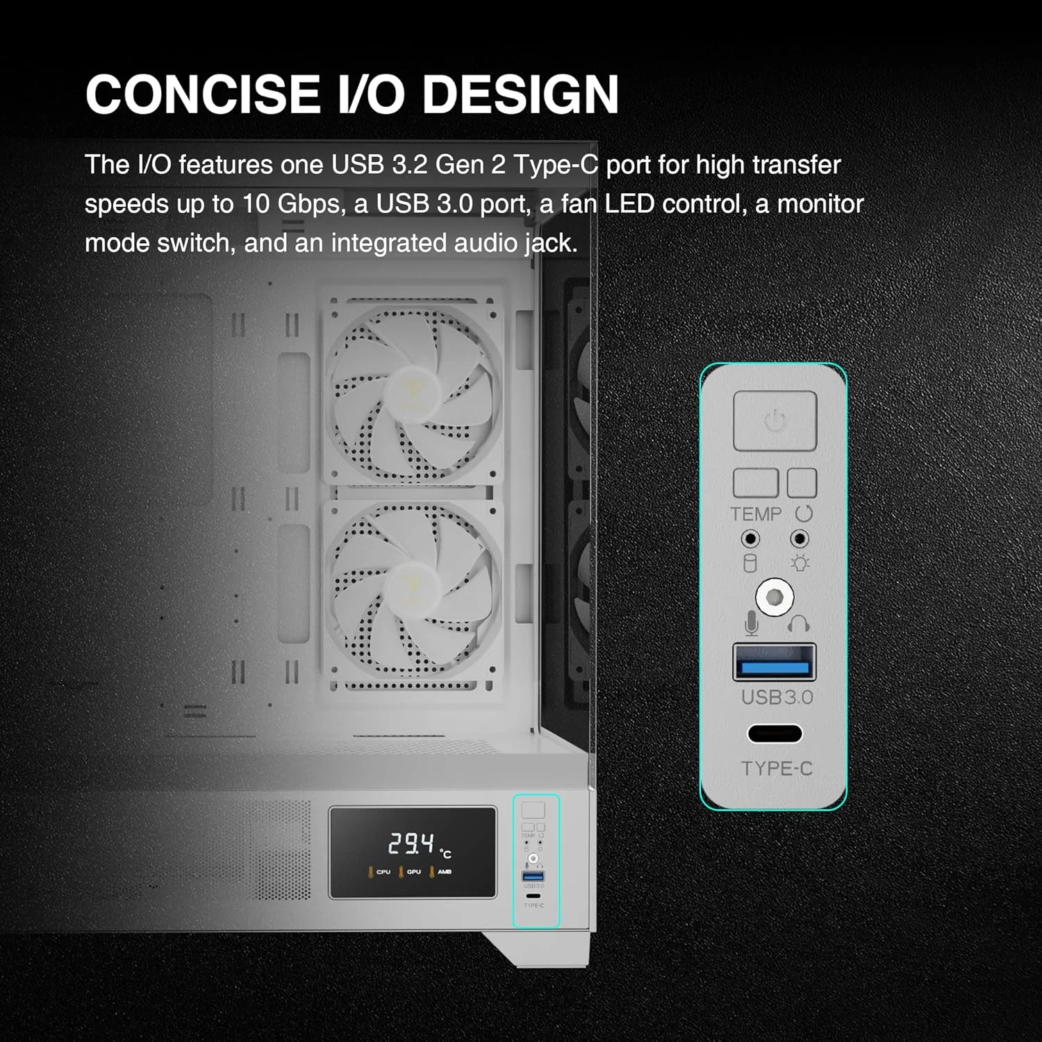 کیس کامپیوتر گیمینگ مید تاور سفید GAMDIAS مدل Atlas M1 با نمایشگر و اپلیکیشن، کیس PC شیشه حرارت دیده ATX، دارای 3 فن 120 میلیمتری ARGB PWM، پشتیبانی از کارت گرافیک RTX تا 410 میلیمتر، رادیاتور AIO 360 میلیمتری، 6 فن 120 میلیمتری و کولر پردازنده 160 میلیمتری کیس کامپیوتر گیمینگ مید تاور سفید GAMDIAS مدل Atlas M1 با نمایشگر و اپلیکیشن، کیس PC شیشه حرارت دیده ATX، دارای 3 فن 120 میلیمتری ARGB PWM، پشتیبانی از کارت گرافیک RTX تا 410 میلیمتر، رادیاتور AIO 360 میلیمتری، 6 فن 120 میلیمتری و کولر پردازنده 160 میلیمتری