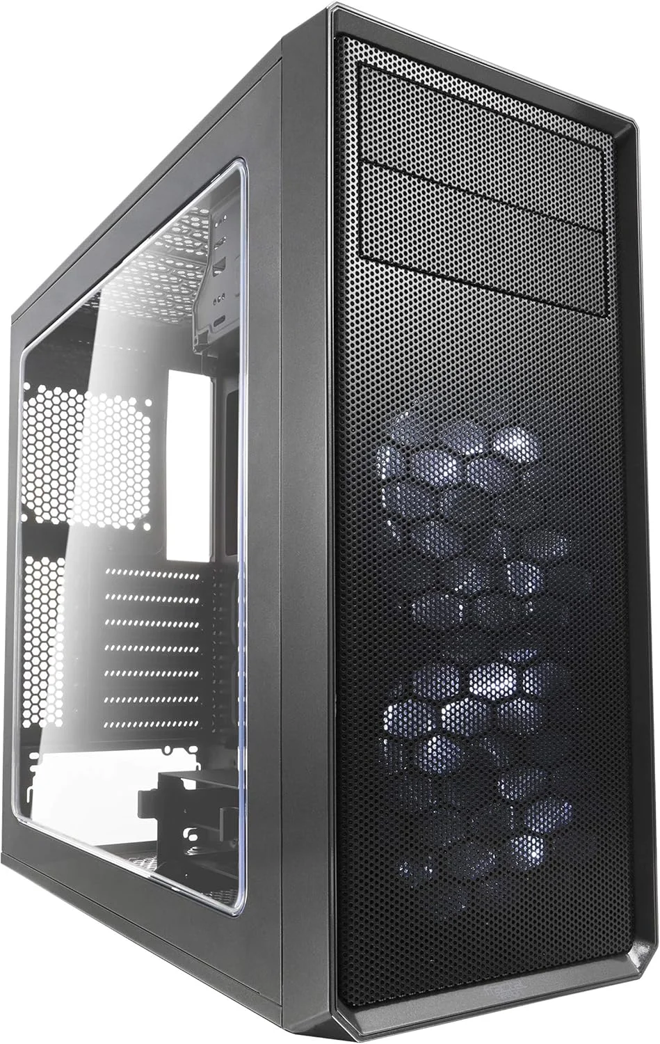 کیس کامپیوتر مید تاور Fractal Design Focus G - ATX - جریان هوای بالا - دارای 2 عدد فن 120 میلی متری LED سفید سری Fractal Design Silent LL - USB 3.0 - پنل جانبی پنجره ای - خاکستری