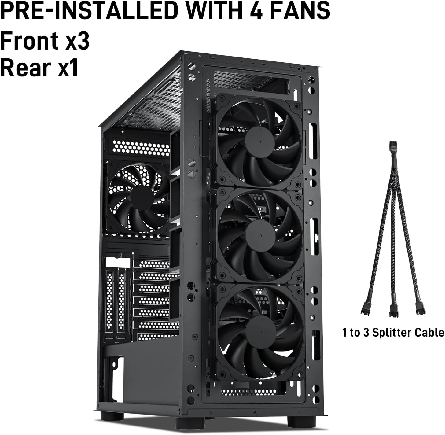 کیس کامپیوتر DARKROCK Classico Storage Master ATX NAS Mid Tower با 4 فن 120 میلی‌متری، USB 3.0، قابلیت نصب 10 هارد 3.5 اینچی + 3 اس اس دی 2.5 اینچی، پشتیبانی از رادیاتور 360 میلی‌متری در بالا و جلو، نصب عمودی کارت گرافیک - مشکی