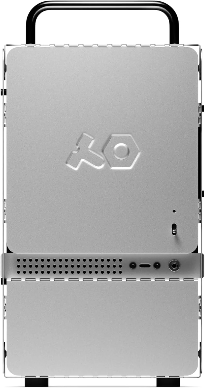 کیس کامپیوتر کوچک teenage engineering Computer-1 mini-ITX PC با پوشش آلومینیومی پودری، دستگیره های فلزی کرومی و GPU دو اسلاته، فرم فاکتور کوچک، سازگار با منبع تغذیه SFX (آلومینیوم)