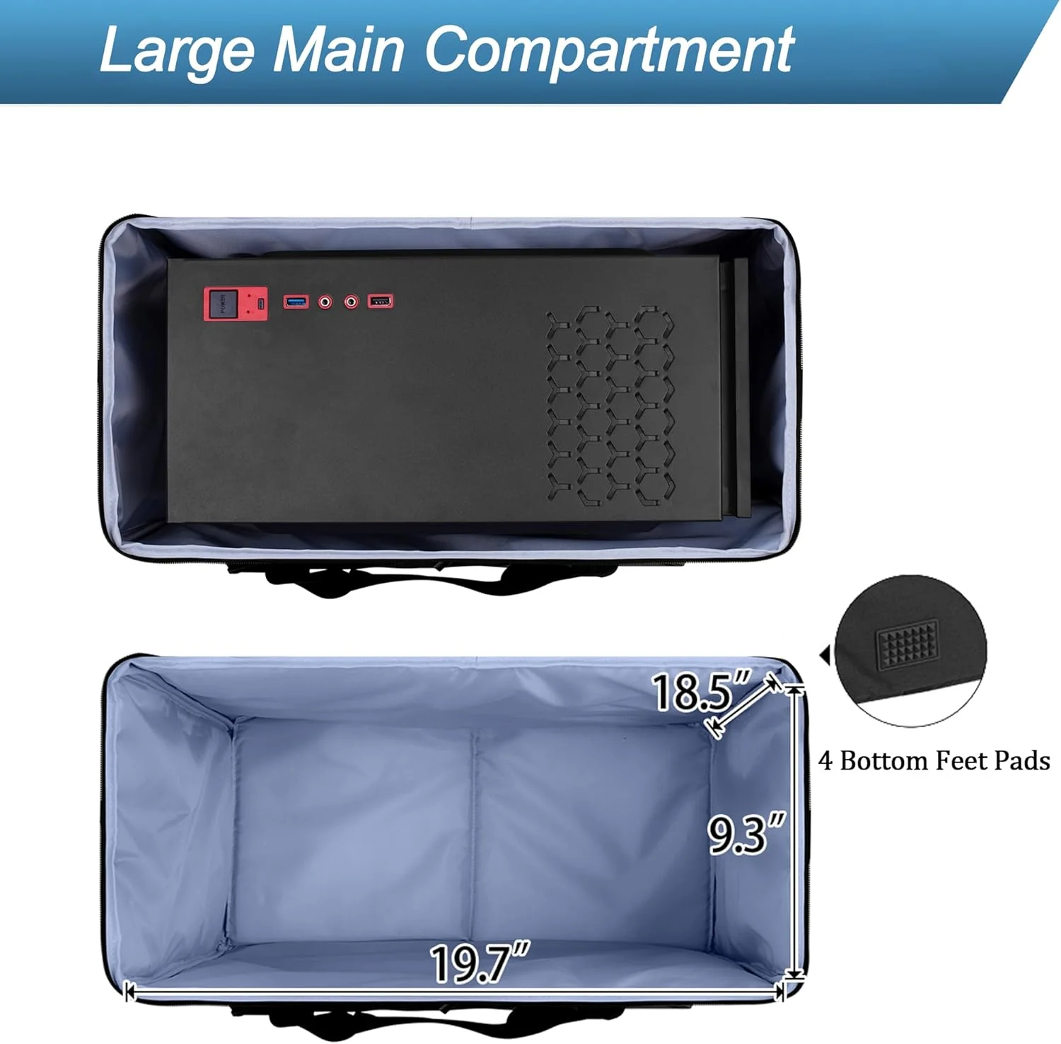 کیف حمل کامپیوتر CURMIO، کیف مسافرتی برای کیس کامپیوتر، کیبورد، کابل و ماوس، فقط کیف، مشکی کیف حمل کامپیوتر CURMIO، کیف مسافرتی برای کیس کامپیوتر، کیبورد، کابل و ماوس، فقط کیف، مشکی