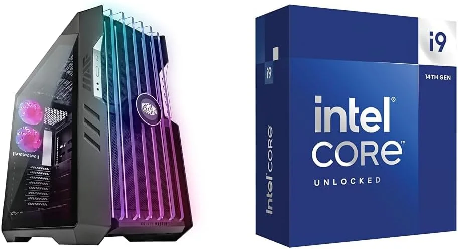 کیس کامپیوتر کولر مستر HAF 700 EVO E-ATX با جریان هوای بالا، LCD قابل تنظیم IRIS و پردازنده جدید دسکتاپ گیمینگ اینتل CoreTM i9-14900K با 24 هسته (8 هسته P + 16 هسته E)