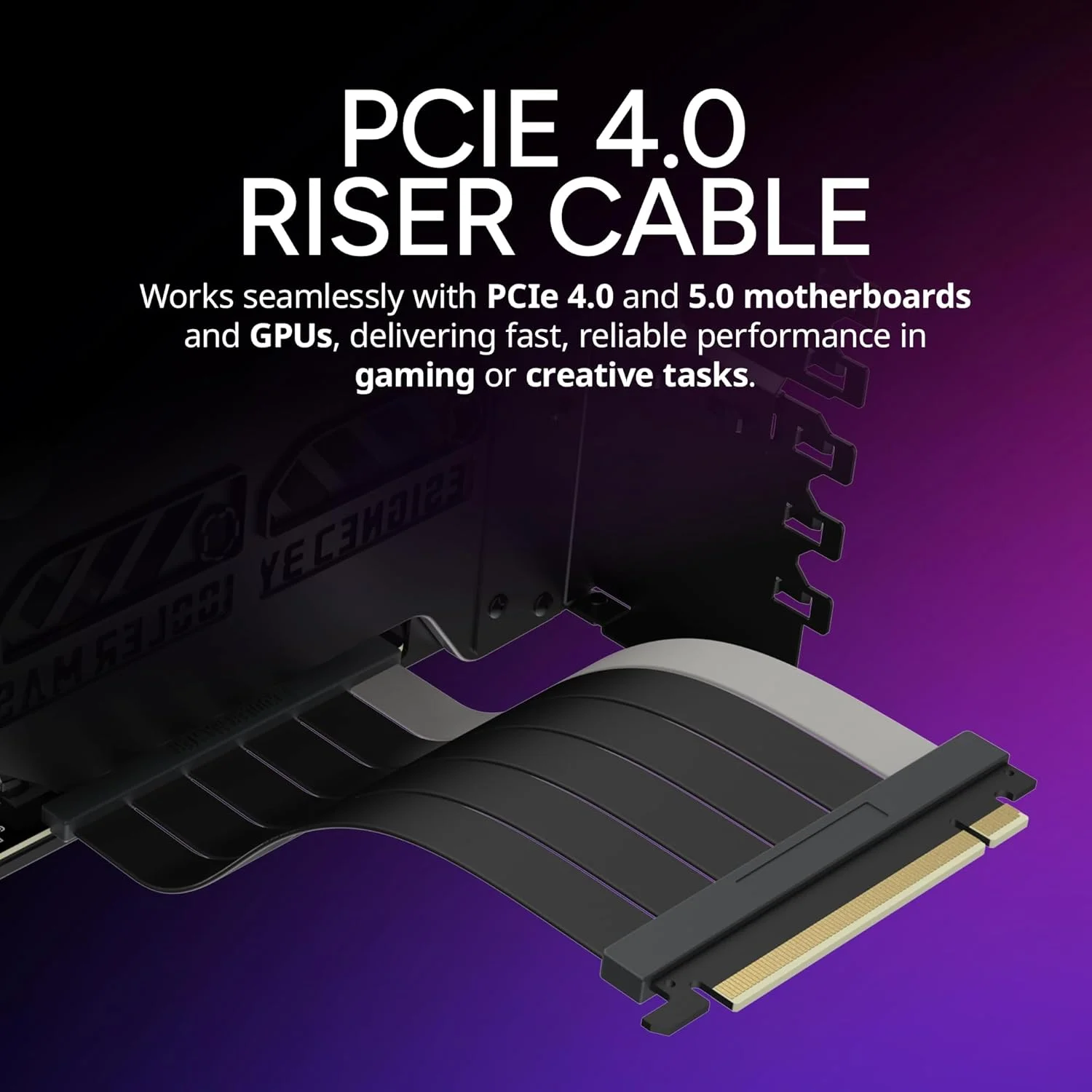 نگهدارنده عمودی کارت گرافیک کولر مستر MasterAccessory مدل V3 مشکی، کابل رایزر ممتاز PCI-E 4.0 x16-165mm، سازگار با PCIe 3.0، طول قابل تنظیم برای کیس های E-ATX|ATX|Micro ATX (MCA-U000R-KFVK03)