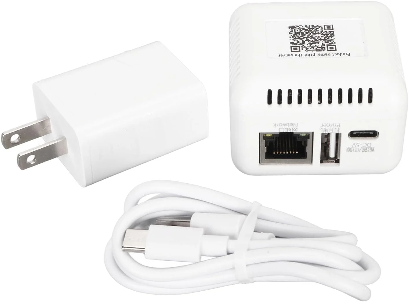 سرور چاپ شبکه USB 2.0، سرور اشتراک چاپ LAN برای چاپگرهای USB، آداپتور سرور چاپ کامپیوتر برای سیستم عامل های  یا جدیدتر، برای اندروید، برای iOS (دوشاخه آمریکایی)