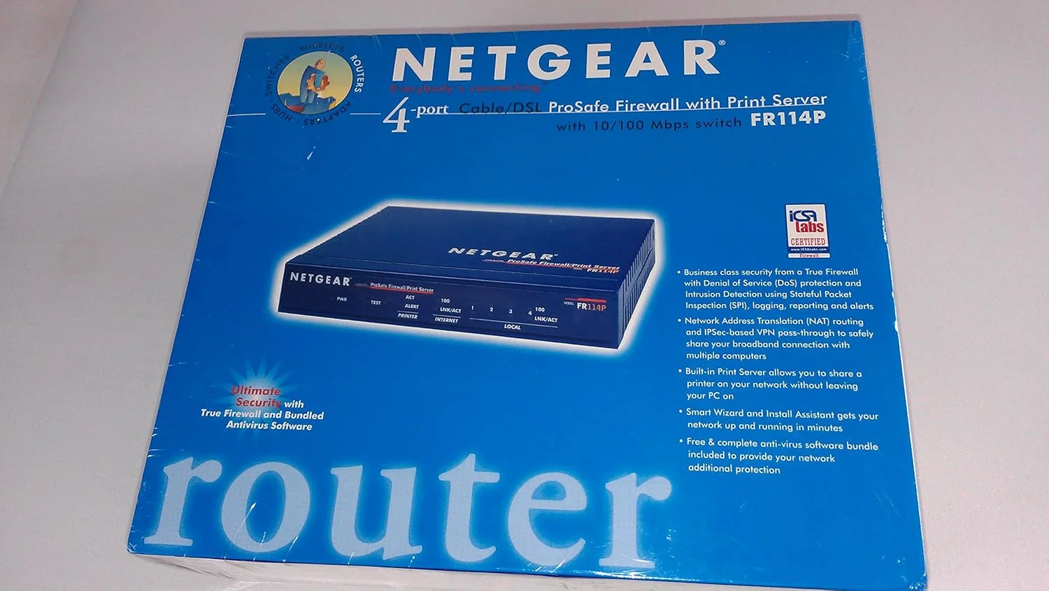 روتر کابلی/DSL فایروال Netgear FR114P با سرور چاپ