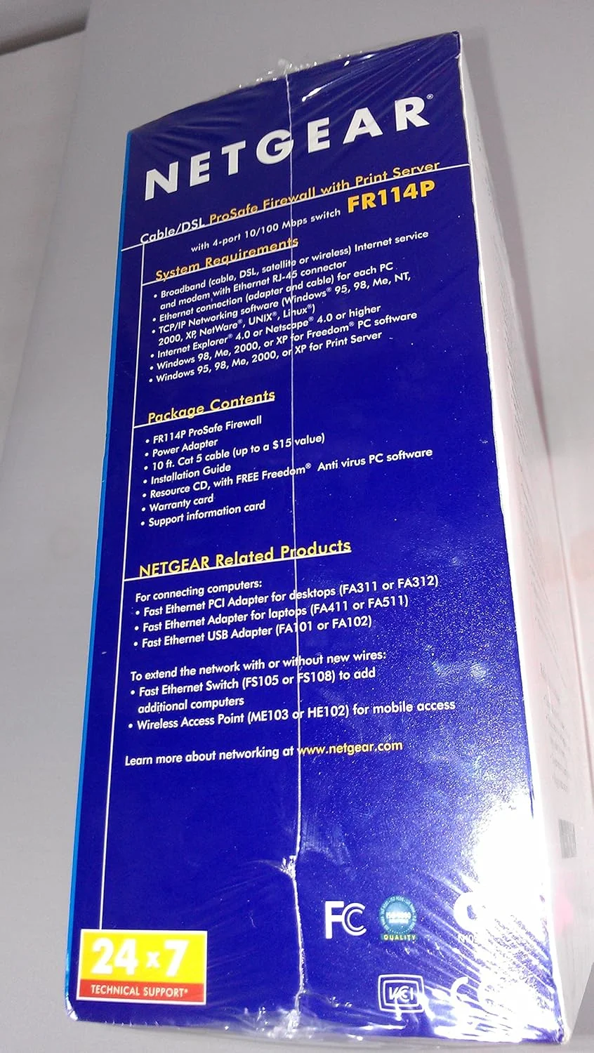 روتر کابلی/DSL فایروال Netgear FR114P با سرور چاپ