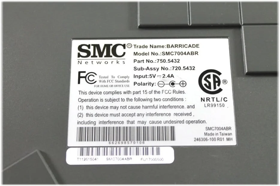 روتر کابلی/DSL مدل SMC7004ABR Barricade SMC با سوئیچ 4 پورت 10/100Mbps و سرور چاپ یکپارچه