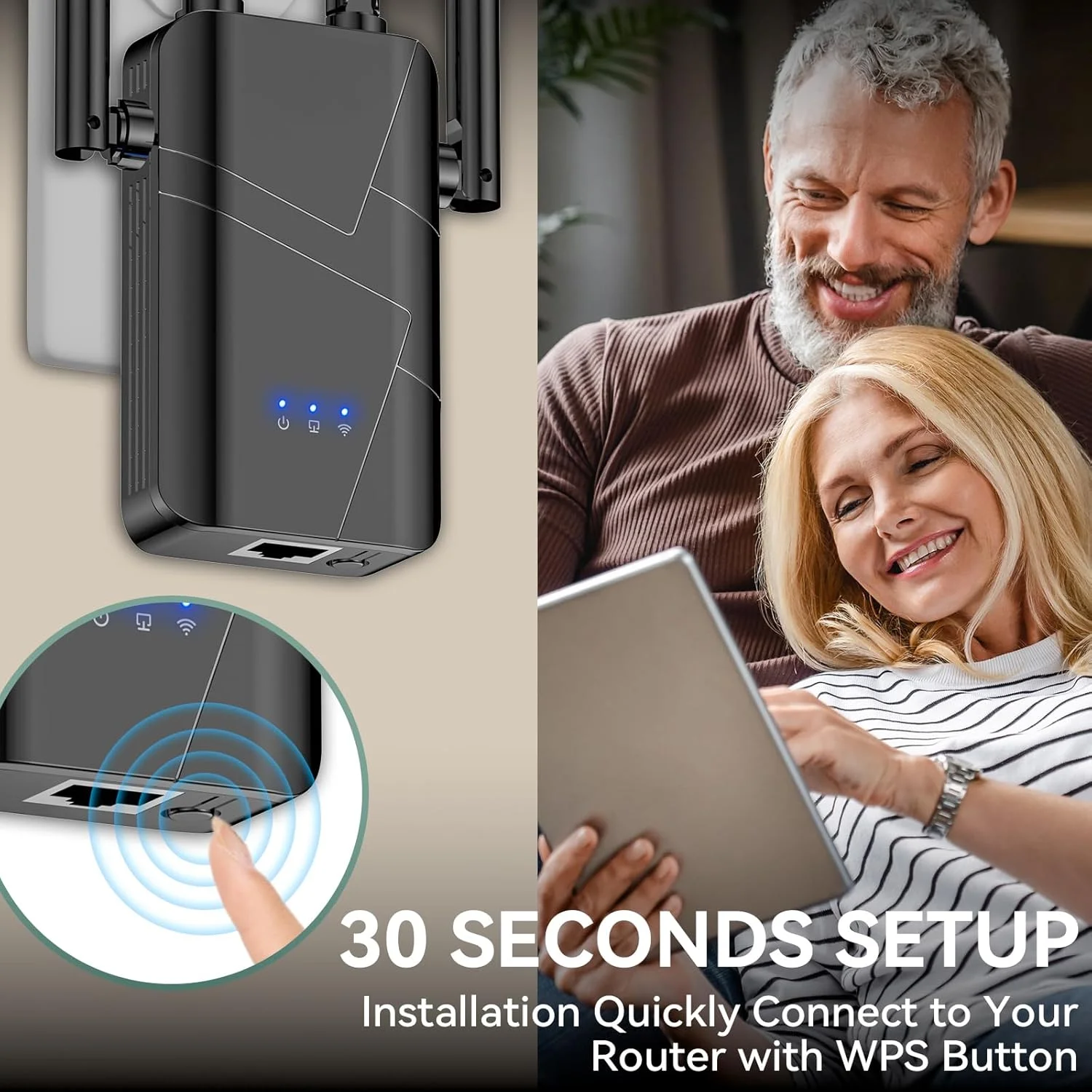 تقویت کننده سیگنال وای فای 2026 - پوشش دهی تا 929 متر مربع، تقویت کننده بی سیم - تکرار کننده اینترنت دوربرد، تقویت کننده وای فای و تقویت کننده سیگنال با پورت اترنت، راه اندازی با یک ضربه