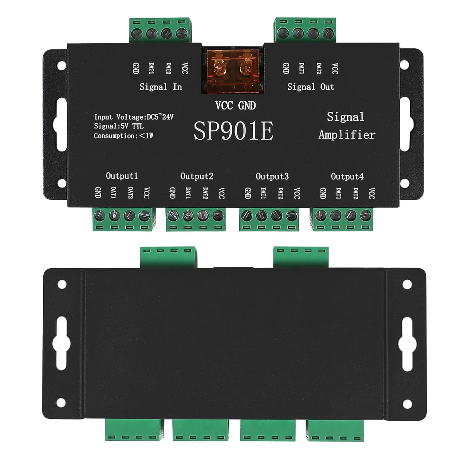 تقویت کننده سیگنال LED پیکسل SP901E WS2812B WS2811 SPI برای WS2813 SK6812 WS2815 WS2801 SK9822 و غیره، مناسب برای تمام نوارهای LED آدرس پذیر RGB و پنل ماتریس LED رنگی قابل برنامه ریزی (4 عدد) تقویت کننده سیگنال LED پیکسل SP901E WS2812B WS2811 SPI برای WS2813 SK6812 WS2815 WS2801 SK9822 و غیره، مناسب برای تمام نوارهای LED آدرس پذیر RGB و پنل ماتریس LED رنگی قابل برنامه ریزی (4 عدد)