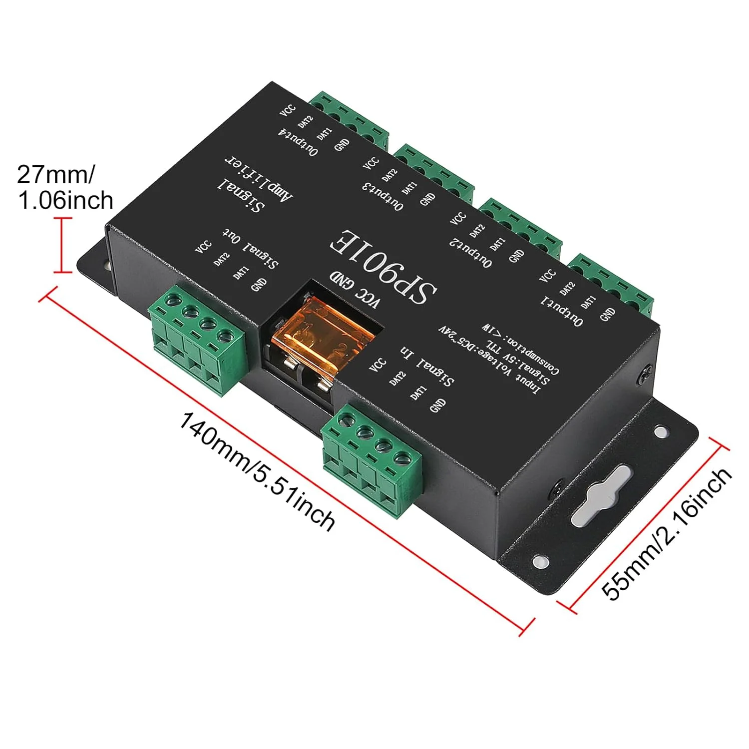 تقویت کننده سیگنال LED پیکسل SP901E WS2812B WS2811 SPI برای WS2813 SK6812 WS2815 WS2801 SK9822 و غیره، مناسب برای تمام نوارهای LED آدرس پذیر RGB و پنل ماتریس LED رنگی قابل برنامه ریزی (4 عدد) تقویت کننده سیگنال LED پیکسل SP901E WS2812B WS2811 SPI برای WS2813 SK6812 WS2815 WS2801 SK9822 و غیره، مناسب برای تمام نوارهای LED آدرس پذیر RGB و پنل ماتریس LED رنگی قابل برنامه ریزی (4 عدد)