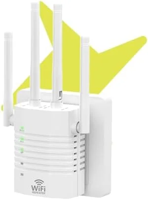 تقویت کننده وای فای برای 105 دستگاه، پوشش 12880 فوت مربع، نصب آسان، مناسب برای خانه، تقویت کننده سیگنال وای فای دو بانده 5 گیگاهرتز/2.4 گیگاهرتز - 1200 مگابیت بر ثانیه