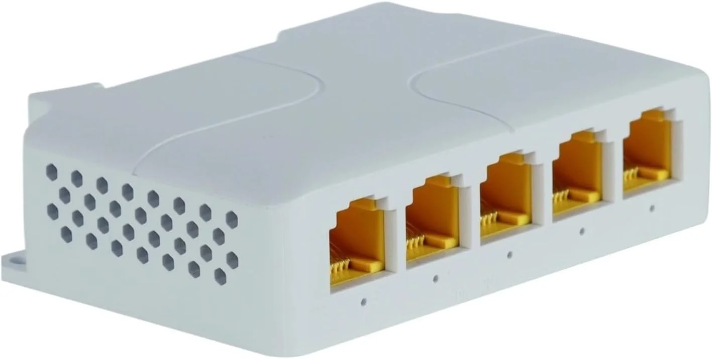 تکرار کننده گیگابیتی PoE بیرونی 5 پورت، 1 ورودی 4 خروجی، 1000 مگابیت بر ثانیه، غیرفعال 250 متری شبکه 44-57 ولت (100 عدد)