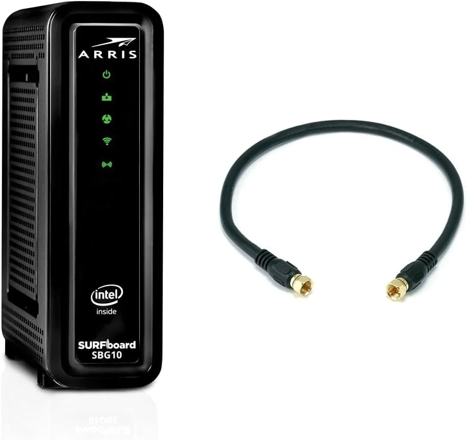 مودم کابلی داکسیس 3.0 و روتر وای فای ARRIS Surfboard به همراه کابل کواکسیال مودم کابلی داکسیس 3.0 و روتر وای فای ARRIS Surfboard به همراه کابل کواکسیال
