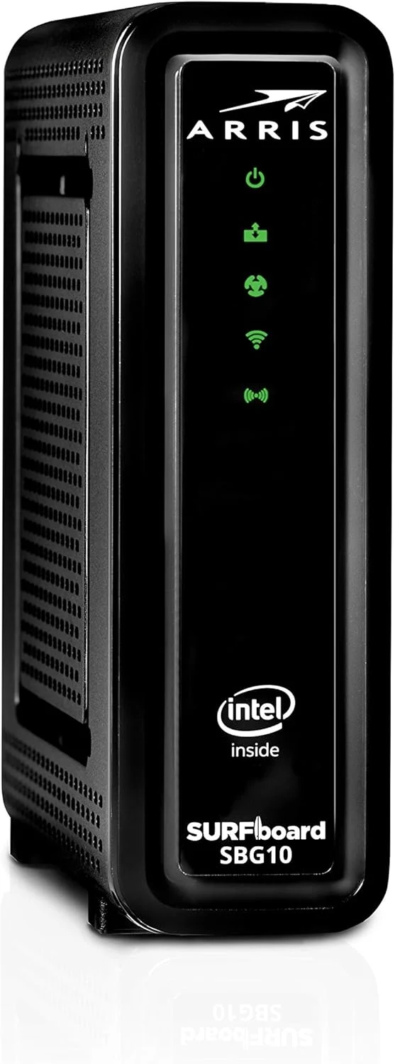مودم کابلی داکسیس 3.0 و روتر وای فای دو بانده AC1600 ARRIS Surfboard SBG10-RB به همراه اسپلیتر کواکسیال 2 طرفه دیجیتال GE
