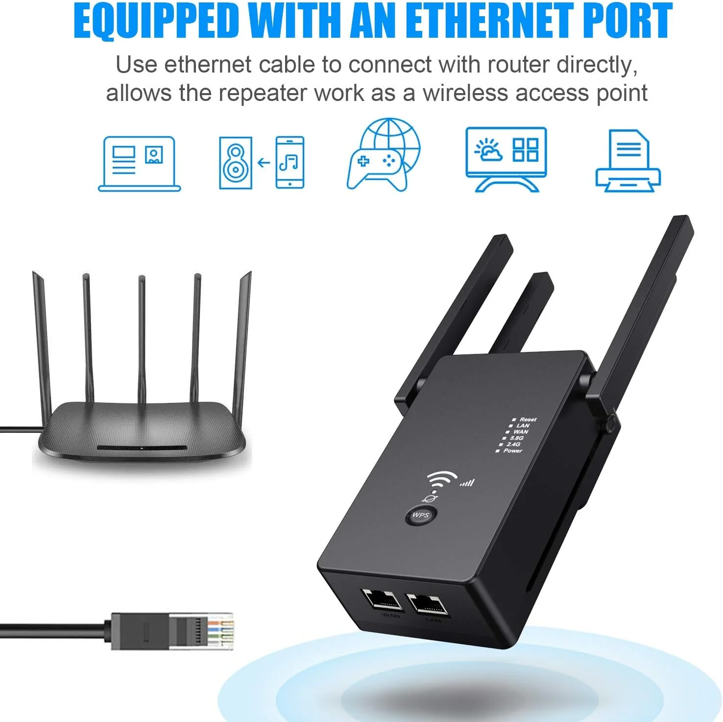 تقویت کننده WiFi، توسعه دهنده WiFi، تکرار کننده WiFi - پوشش تا 245 متر مربع و 25 دستگاه، تقویت کننده اینترنت، راه اندازی سریع، تقویت کننده سیگنال بی سیم خانگی، راه اندازی آسان با 1 ضربه تقویت کننده WiFi، توسعه دهنده WiFi، تکرار کننده WiFi - پوشش تا 245 متر مربع و 25 دستگاه، تقویت کننده اینترنت، راه اندازی سریع، تقویت کننده سیگنال بی سیم خانگی، راه اندازی آسان با 1 ضربه