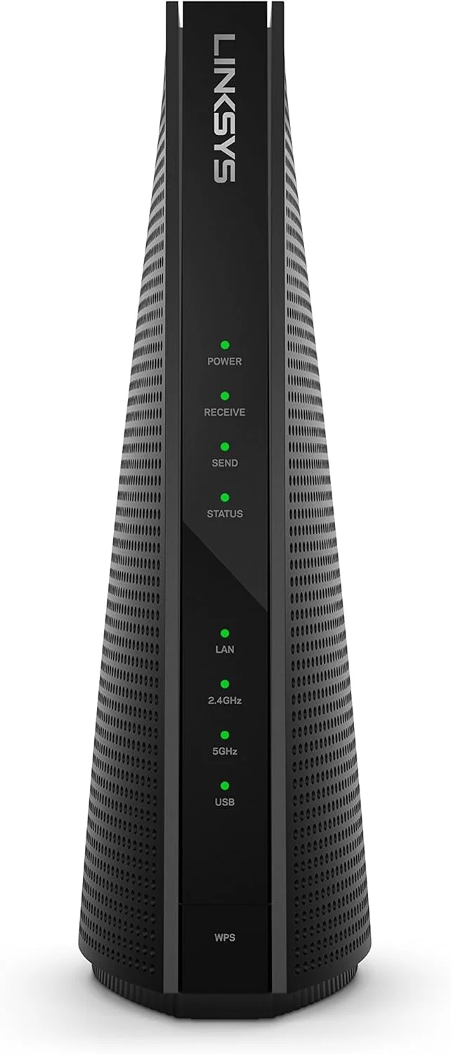 مودم روتر کابلی AC1900 لینکسیس DOCSIS 3.0 24x8 پرسرعت، تایید شده برای Xfinity توسط Comcast و Spectrum توسط Charter (CG7500)