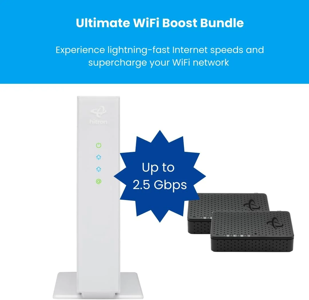 بسته تقویت کننده وای فای نهایی هیترون: مودم چند گیگابیتی CODA56 + آداپتورهای چند گیگابیتی MoCA مدل HTEM5