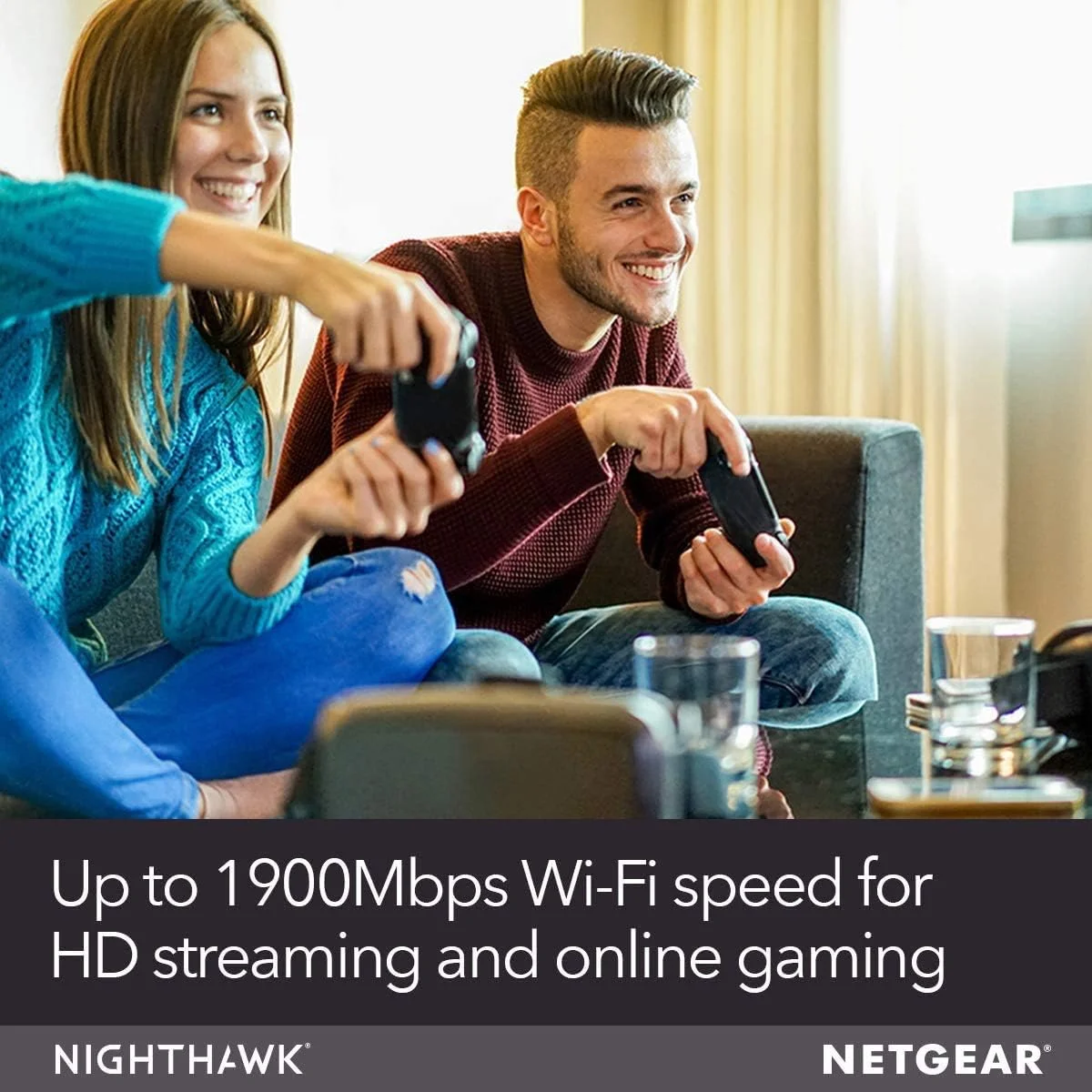 مودم روتر کابلی وای فای NETGEAR Nighthawk C7100V - پشتیبانی از طرح های اینترنت و تلفن کابلی Xfinity تا 600 مگابیت بر ثانیه، 2 خط تلفن، سرعت وای فای AC1900، DOCSIS 3.0