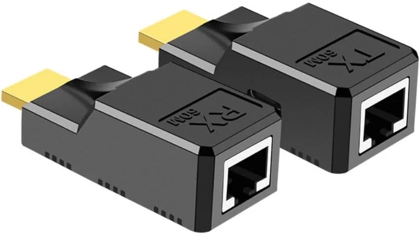 تقویت کننده و توسعه دهنده شبکه RJ45 به HDMI با USB تا 60 متر، کیفیت 1080P، سازگار با کامپیوتر، لپ تاپ، فرستنده TX، مانیتور HDMI، تلویزیون، پروژکتور، گیرنده RX