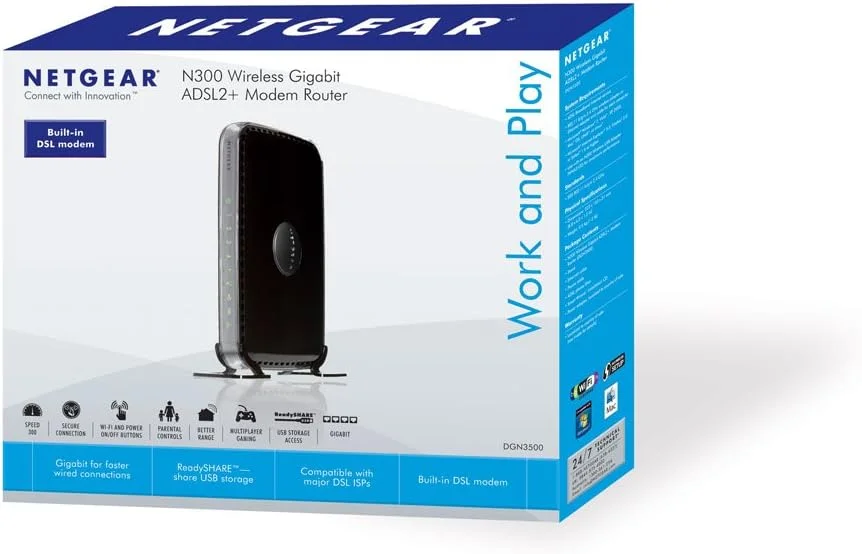 مودم روتر ADSL2+ گیگابیتی بی‌سیم N300 نت‌گیر DGN3500