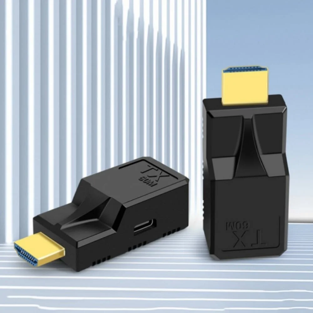 تقویت کننده و توسعه دهنده شبکه RJ45 به HDMI با USB تا 60 متر، کیفیت 1080P، سازگار با کامپیوتر، لپ تاپ، فرستنده TX، مانیتور HDMI، تلویزیون، پروژکتور، گیرنده RX