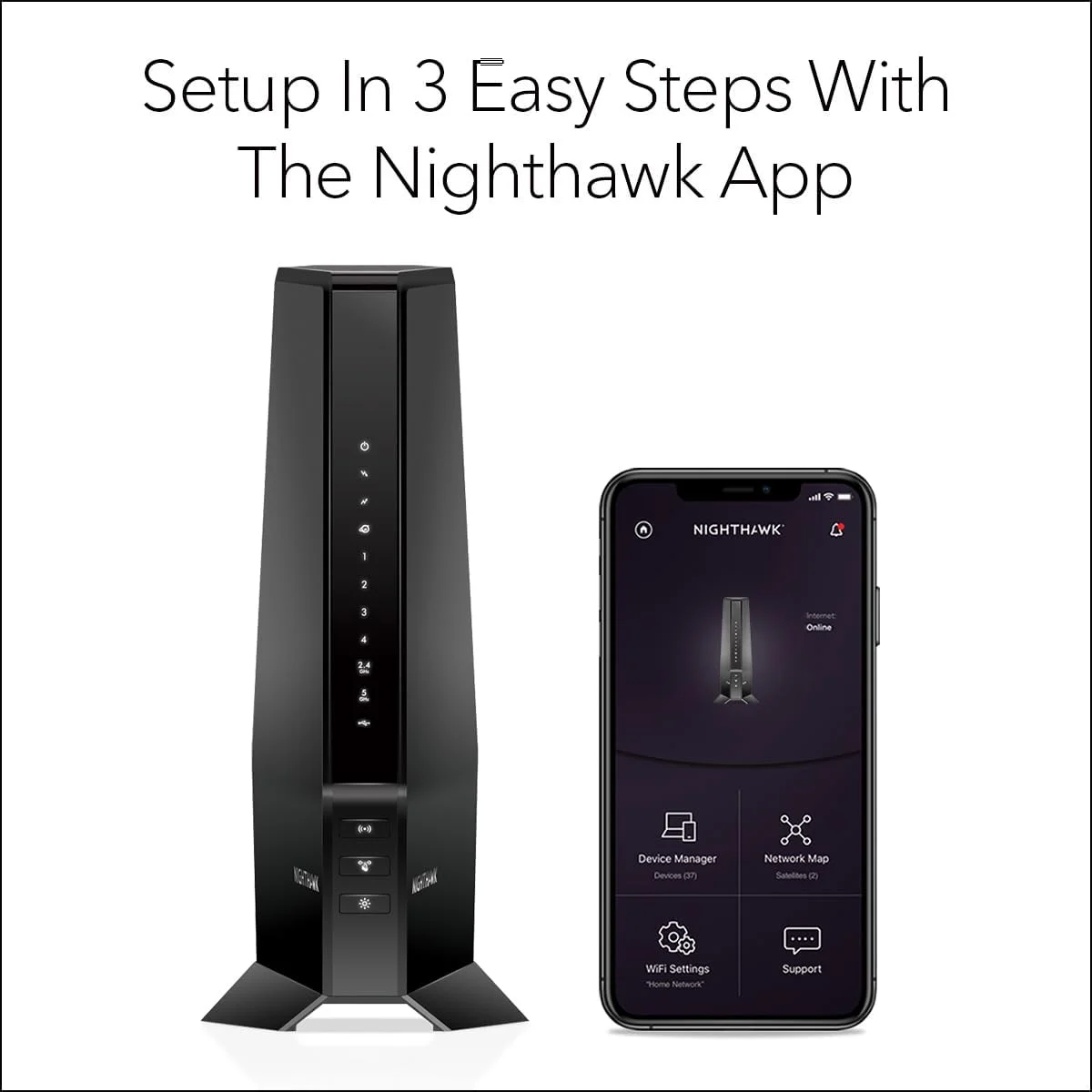 مودم روتر کابلی NETGEAR Nighthawk (CAX30) DOCSIS 3.1 و روتر WiFi 6 - AX2700 2.7 گیگابیت بر ثانیه - سازگار با Xfinity، Spectrum، Cox و غیره - اینترنت بی‌سیم گیگابیتی