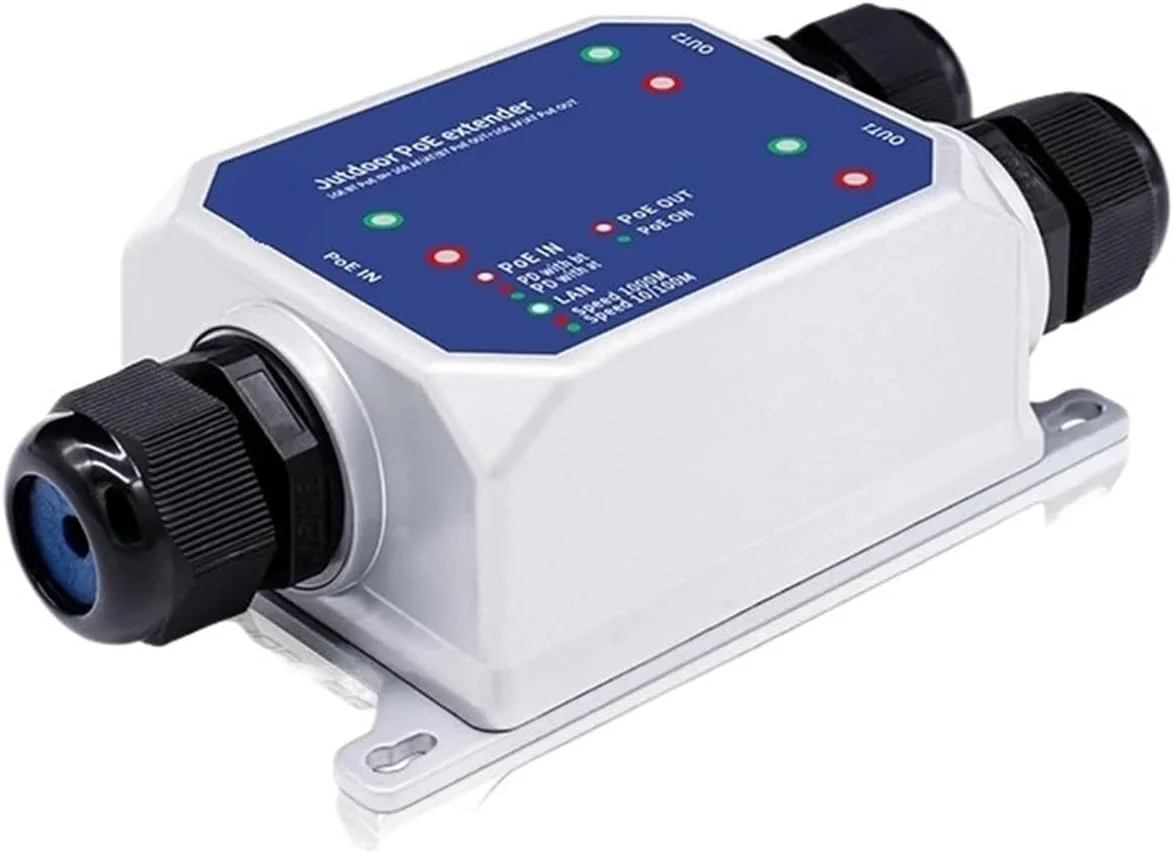 توسعه دهنده گیگابیتی P-O//E ضد آب IP67، یک به دو 1000 مگابیت بر ثانیه P-O//E، تکرار کننده IEEE802.3af/at/bt، اتصال و پخش 48 ولت 120 وات