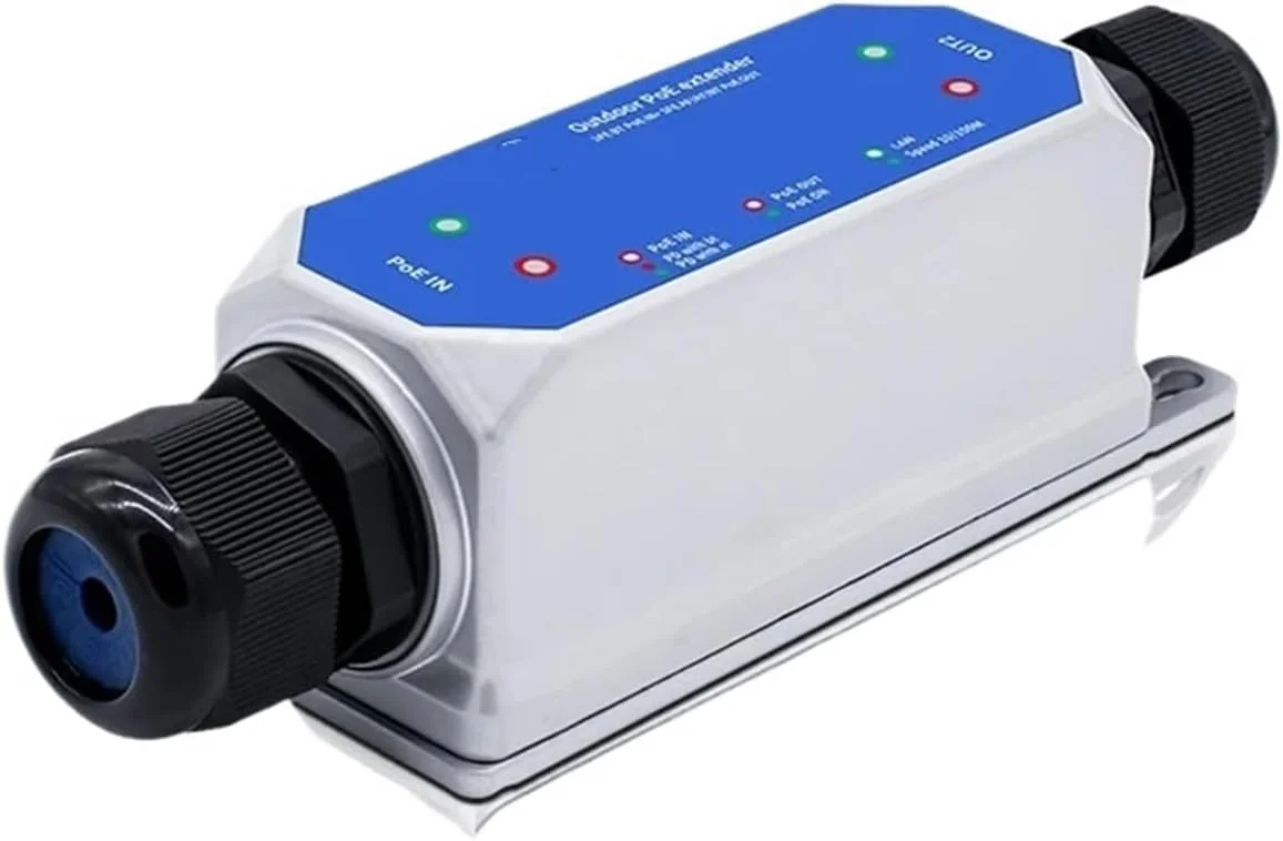 تکرار کننده پورت POE دو پورت 100M ضد آب IP67، تکرار کننده POE یک به یک IEEE802.3af/at/bt، پلاگ اند پلی 48V 120W